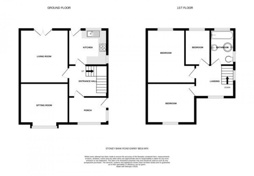 Floorplan for Stoney Bank Road, Earby